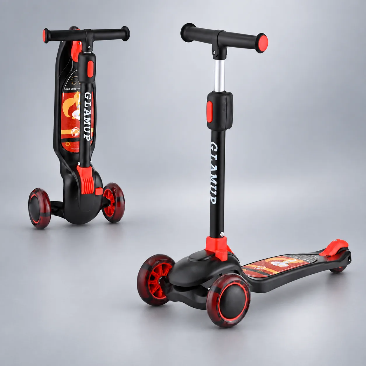 Kids scooter model 1009 in black and red