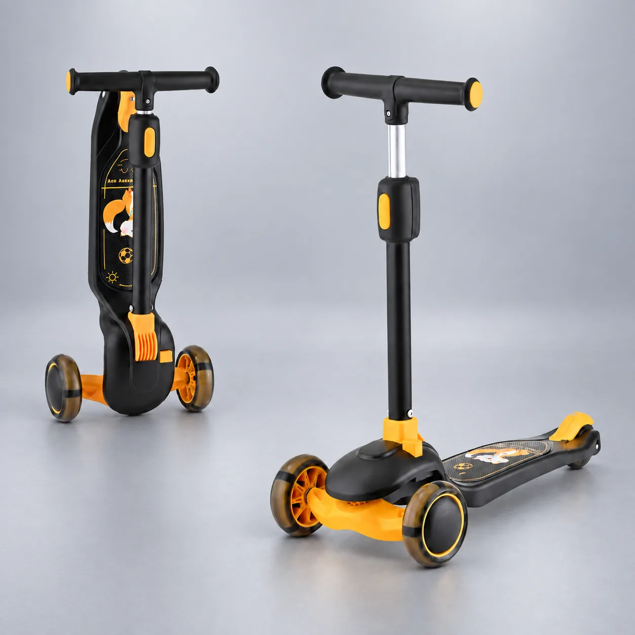 1009 Black and Yellow kids scooter